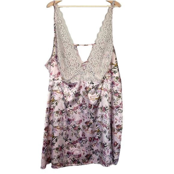 CACIQUE LANE BRYANT Plus Size Slip Dress Floral Print Chemise Lingerie 26 28 4X - Picture 1 of 7